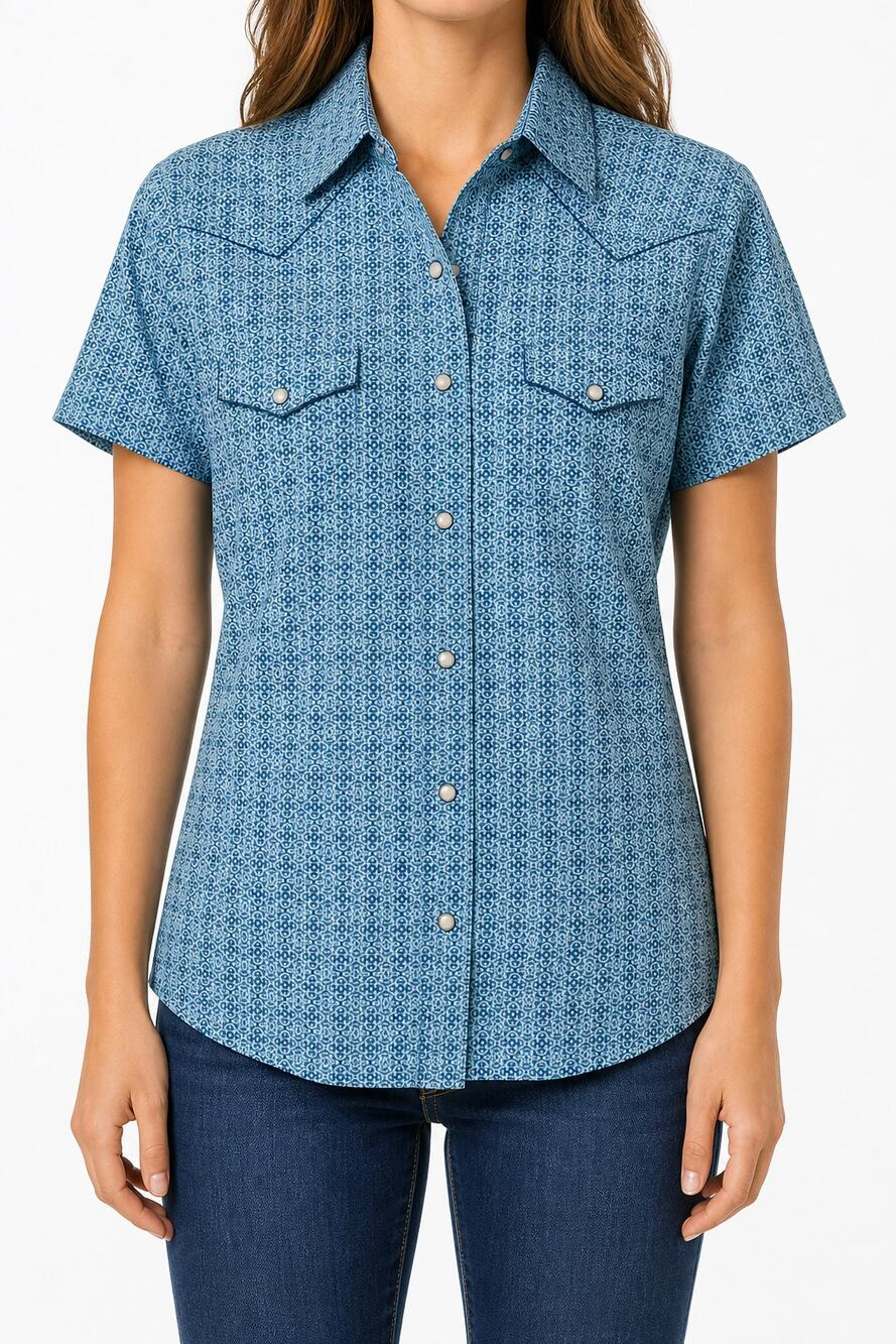 Panhandle Rough Stock Womens Western Pearl Snap Shirt S Cowgirl Country